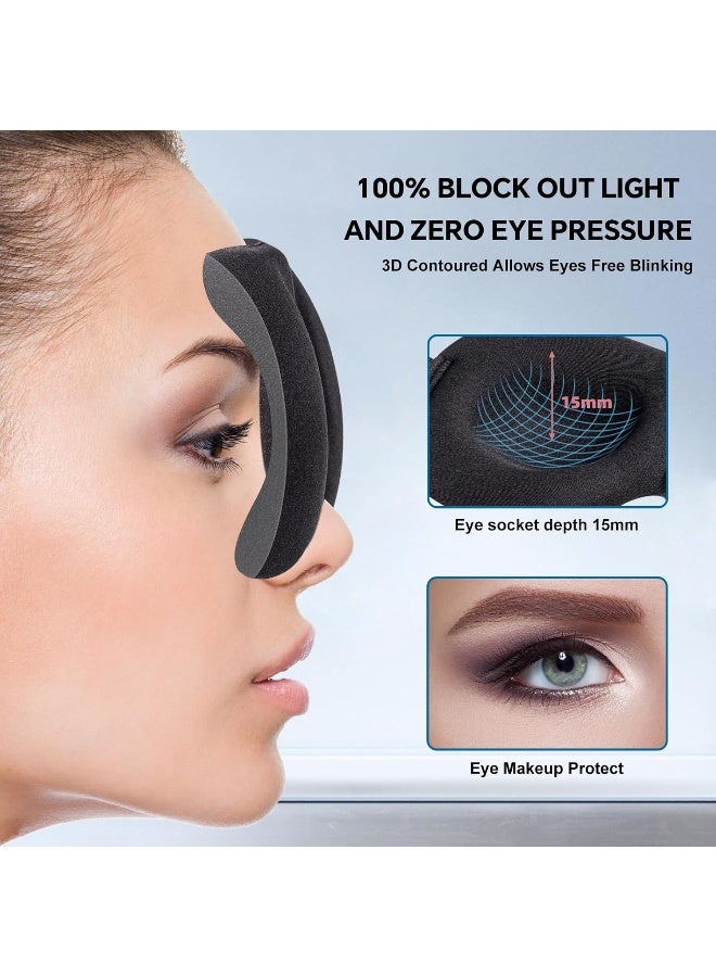 YIVIEW Sleep Mask for Back and Side Sleeper Pack of 3, 100% Light Blocking 3D Eye Masks for Sleeping, Lightweight & Breathable Eye Cover for Women Men, Zero Eye Pressure Night Blindfold - Image 4